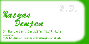 matyas demjen business card